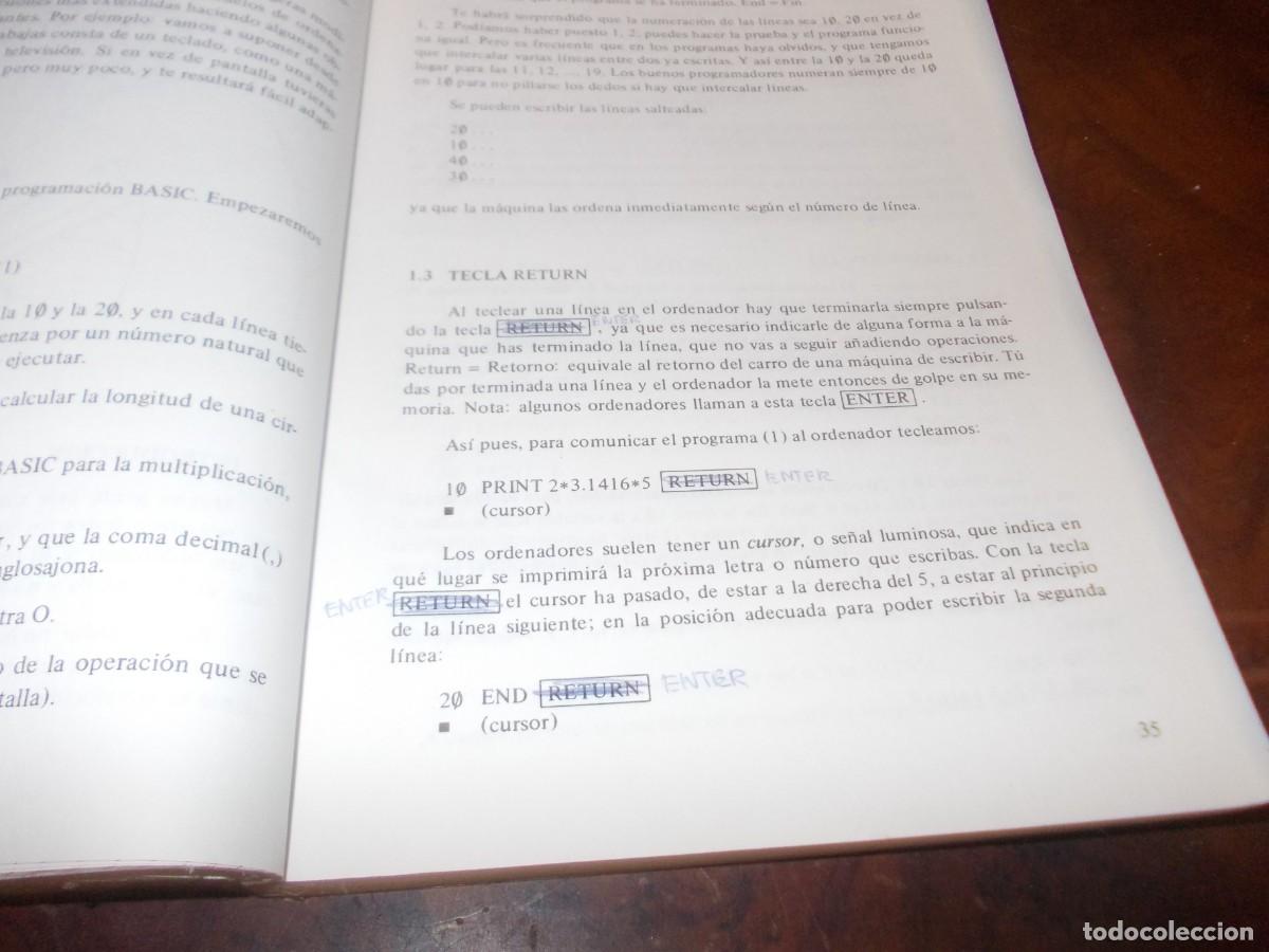Libros de segunda mano: Basic b&aacute;sico curso de programaci&oacute;n. 1.986 pastas y lomo en mal estado, interior aceptable - Foto 8