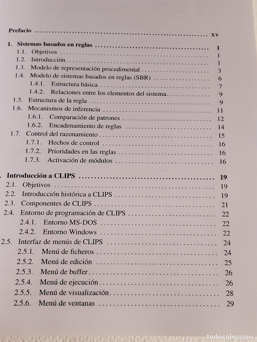 Libros de segunda mano: PROGRAMACION EN LENGUAJE CLIPS ANTONIO CALVO CUENCA SISTEMAS BASADOS EN REGLAS INFORMATICA - Foto 3