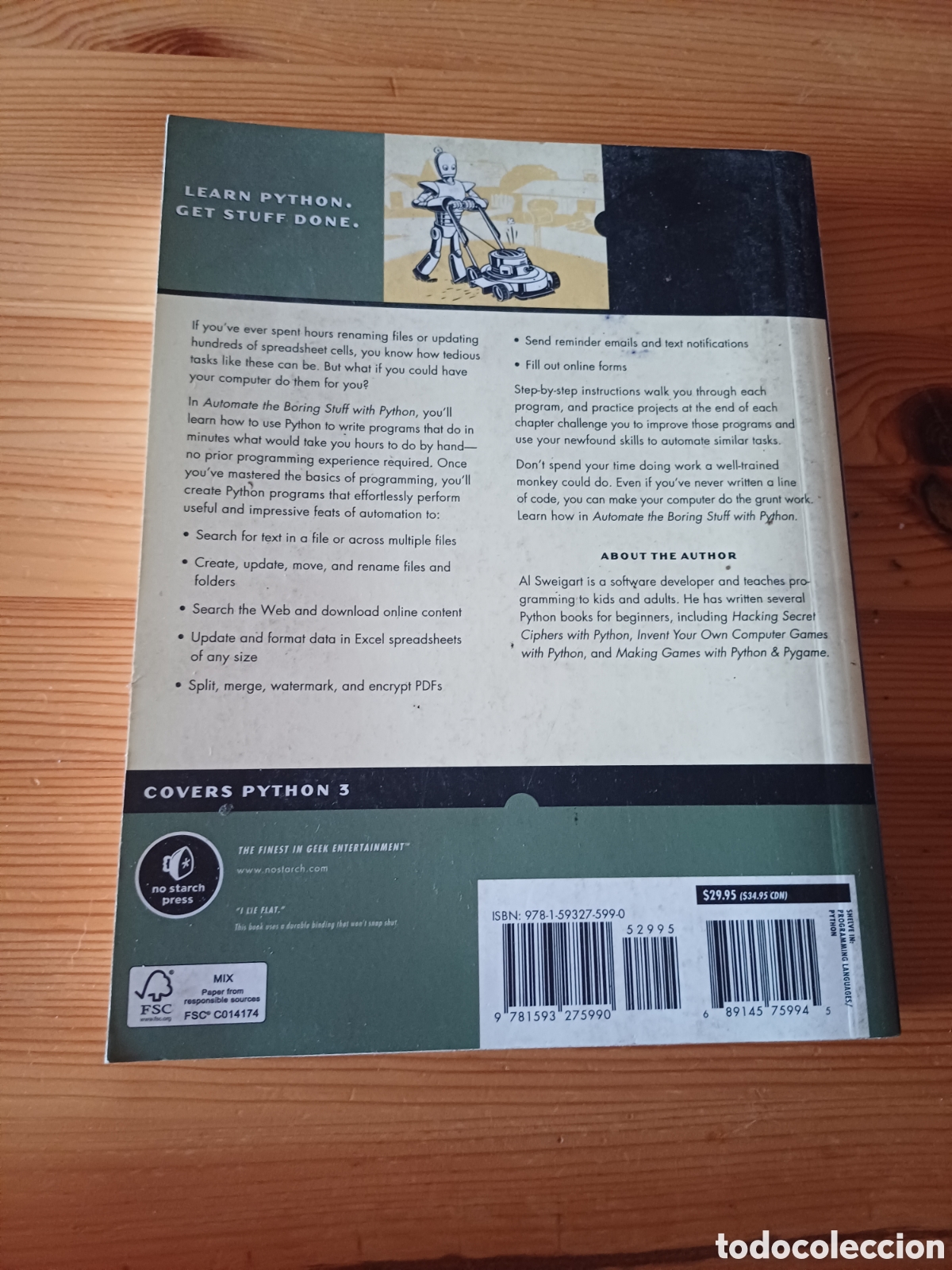 Libros de segunda mano: Automate the boring stuff with phyton Al Sweigart San Francisco Programacion - Foto 4