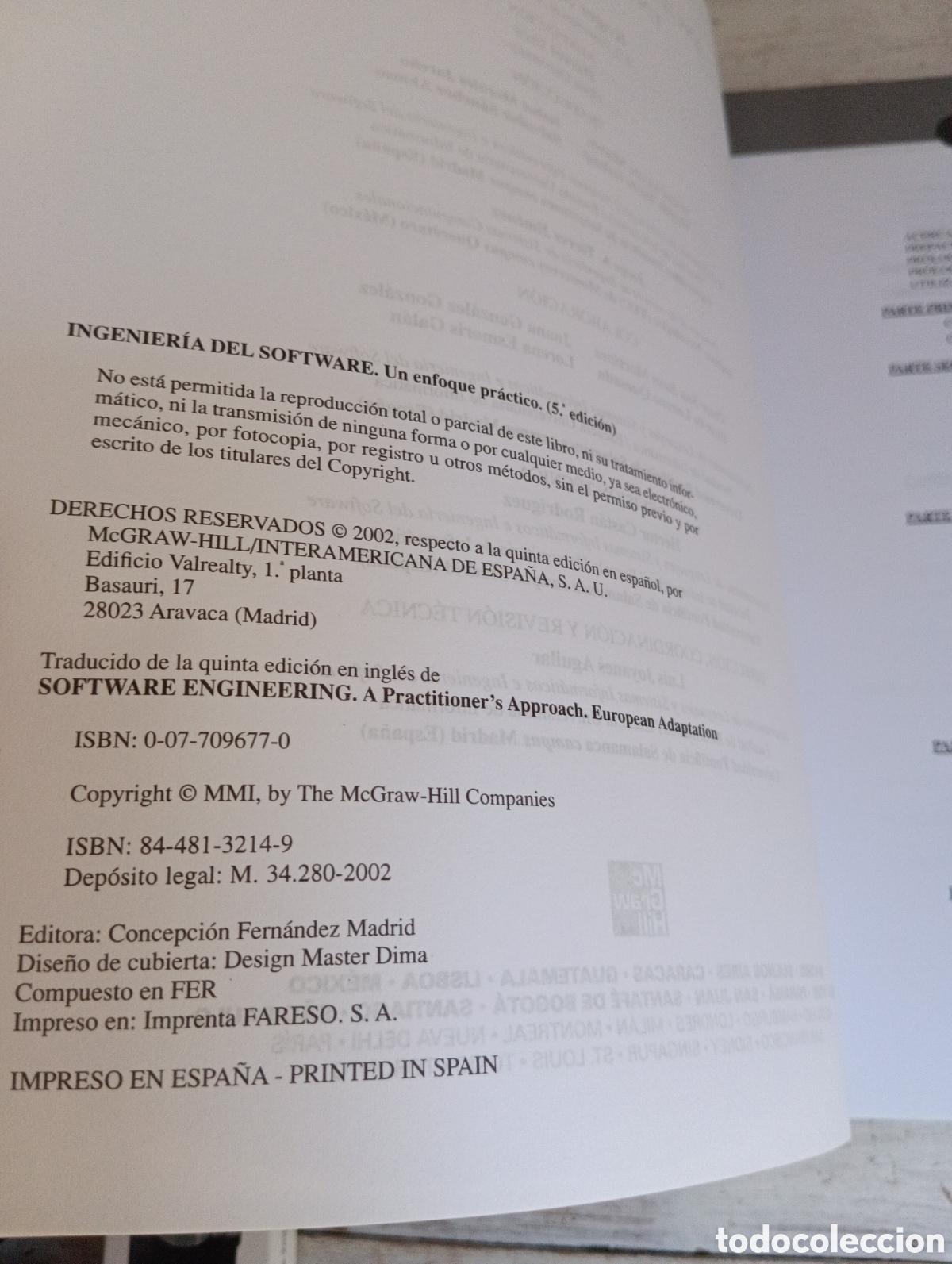 Libros de segunda mano: Ingenier&iacute;a del Software. Un enfoque pr&aacute;ctico. Roger S. Pressman. - Foto 3