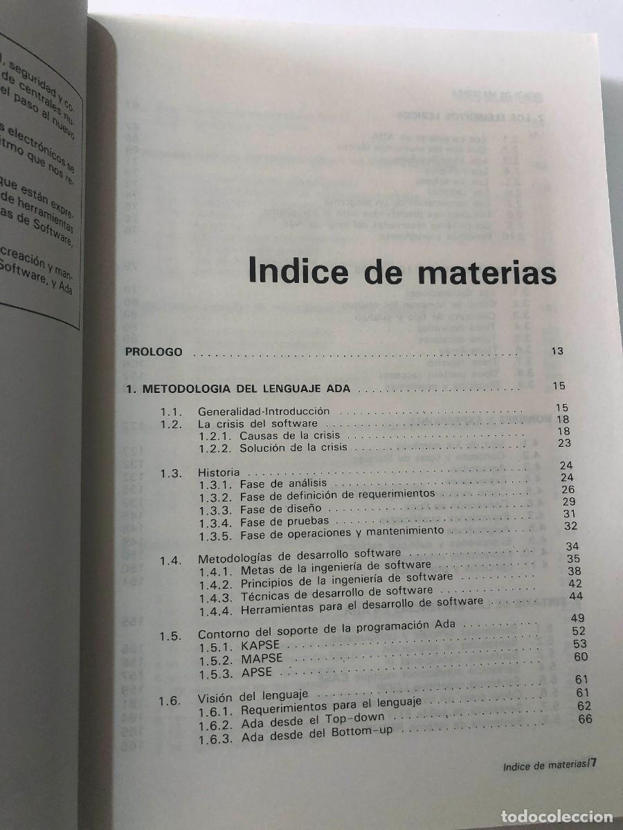 Libros de segunda mano: LENGUAJE ADA / SINTAXIS Y METODOLOG&Iacute;A / ED. PARANINFO 1990 / SIN USAR - Foto 2