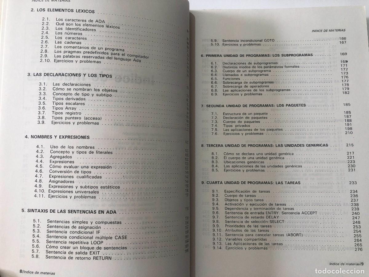 Libros de segunda mano: LENGUAJE ADA / SINTAXIS Y METODOLOG&Iacute;A / ED. PARANINFO 1990 / SIN USAR - Foto 3