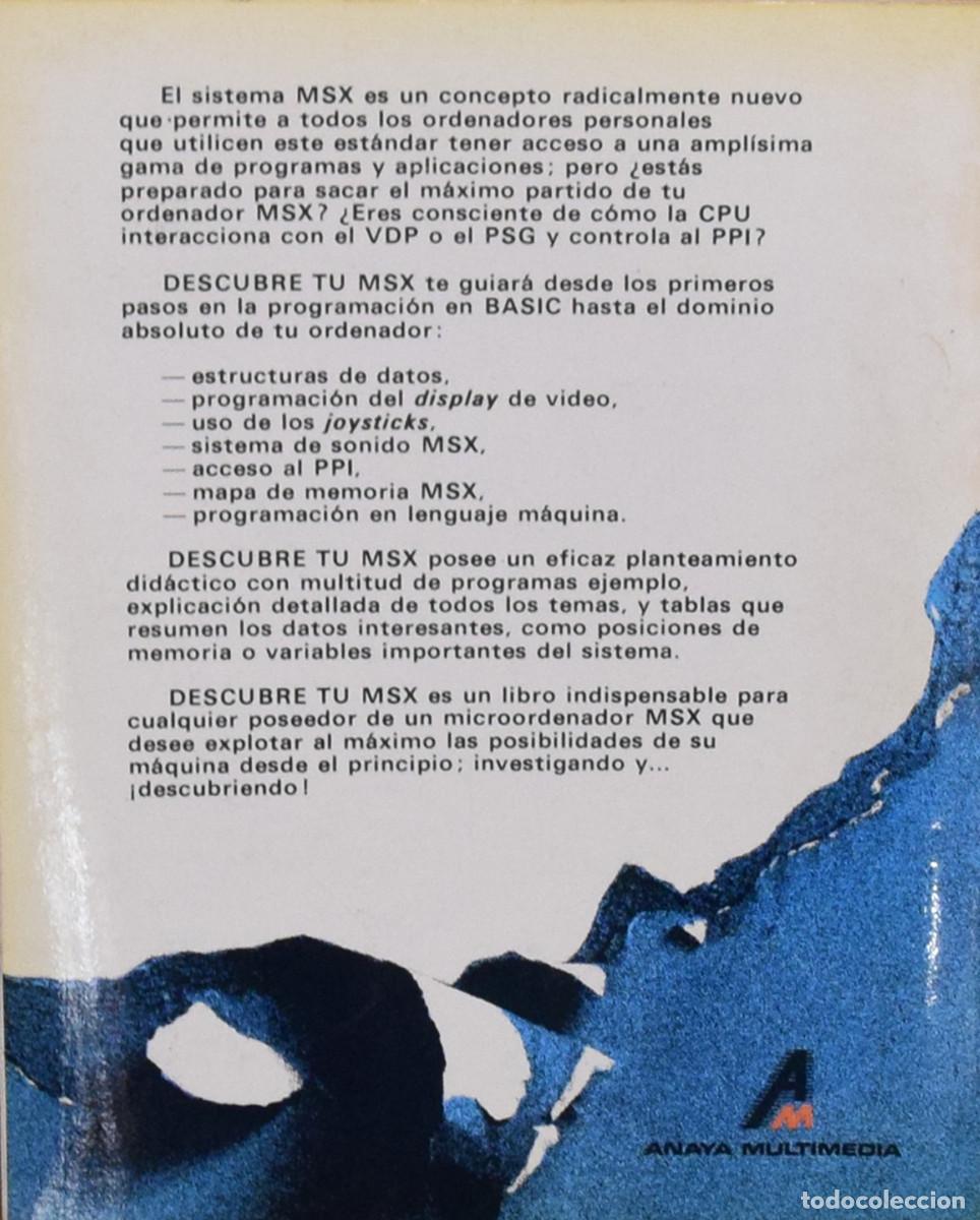 Libros de segunda mano: DESCUBRE TU MSX. PROGRAMACI&Oacute;N Y APLICACIONES - Joe PRITCHARD - Foto 2