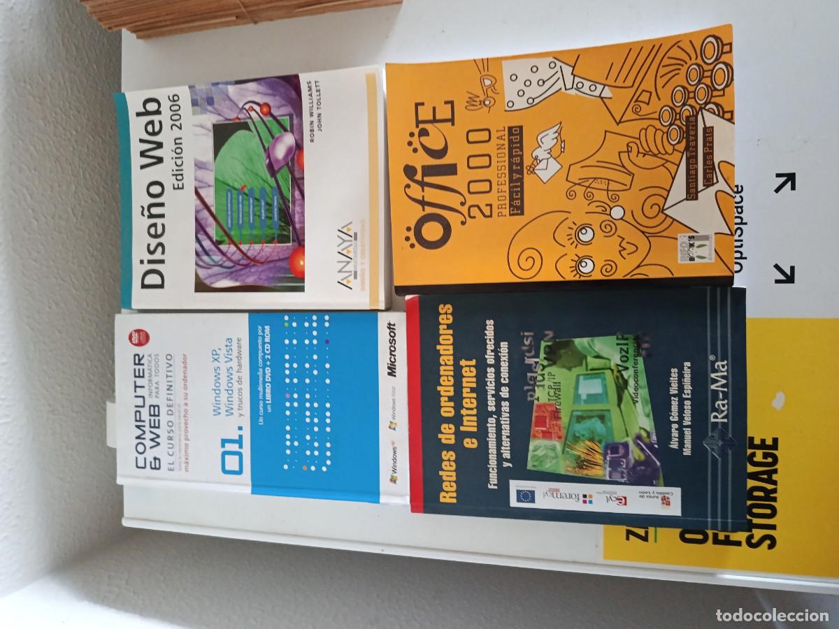 Libros de segunda mano: 4 libros de inform&aacute;tica dise&ntilde;o de pag wed edici&oacute;n del 2006 ,computer web con 3 dvd , office 2000 p