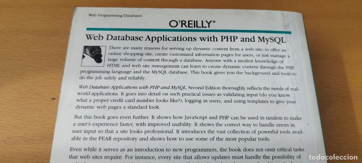 Libros de segunda mano: PHP AND MYSQL/ EN INGLES Resumen del aprendizaje de PHP y MySQL/O REILLY - Foto 5