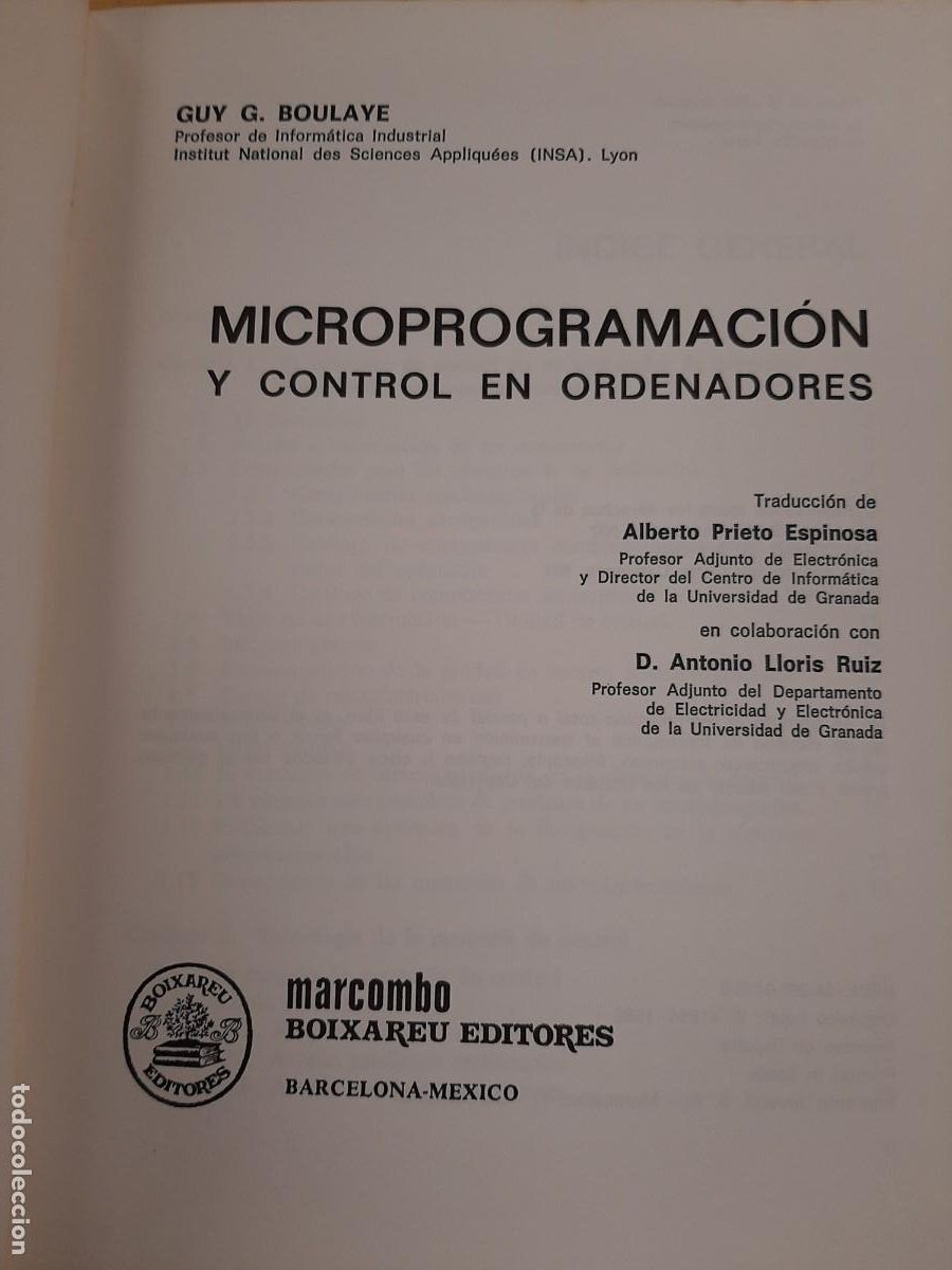 Libros de segunda mano: Microprogramaci&oacute;n y control en ordenadores - Guy G. Boulaye - Marcombo, 1982 - Foto 4