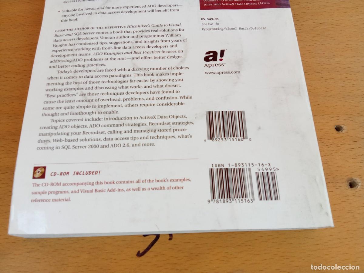 Libros de segunda mano: ADO EXAMPLES AND BEST PRACTICES/VAUGHN/CON CD/en ingles Ejemplos y mejores pr&aacute;cticas de ADO - Foto 25