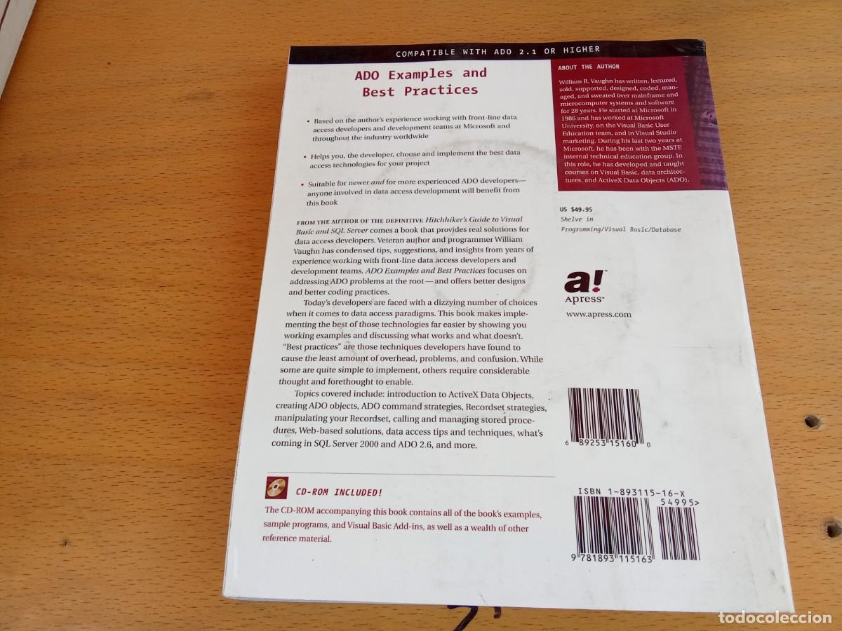 Libros de segunda mano: ADO EXAMPLES AND BEST PRACTICES/VAUGHN/CON CD/en ingles Ejemplos y mejores pr&aacute;cticas de ADO - Foto 26