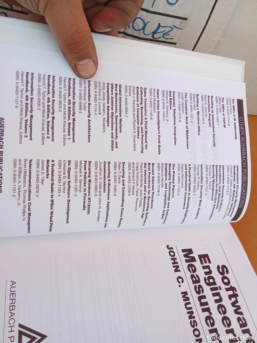 Libros de segunda mano: SOFTWARE ENGINEERING MEASUREMENT/MUNSON/en ingles INGENIER&Iacute;A DE SOFTWARE Y MEDICI&Oacute;N - Foto 7