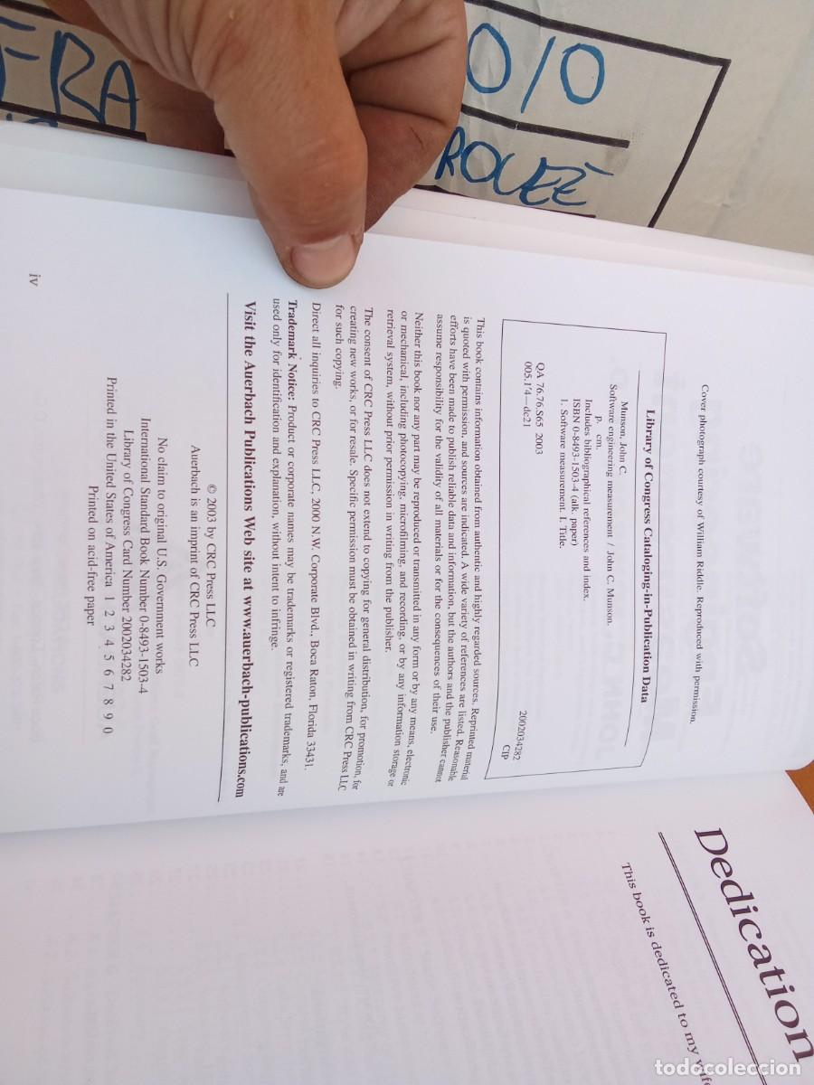 Libros de segunda mano: SOFTWARE ENGINEERING MEASUREMENT/MUNSON/en ingles INGENIER&Iacute;A DE SOFTWARE Y MEDICI&Oacute;N - Foto 8