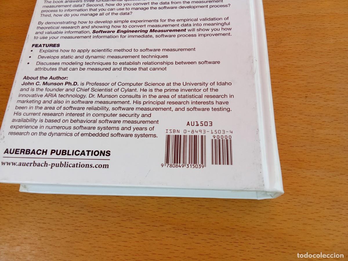 Libros de segunda mano: SOFTWARE ENGINEERING MEASUREMENT/MUNSON/en ingles INGENIER&Iacute;A DE SOFTWARE Y MEDICI&Oacute;N - Foto 26
