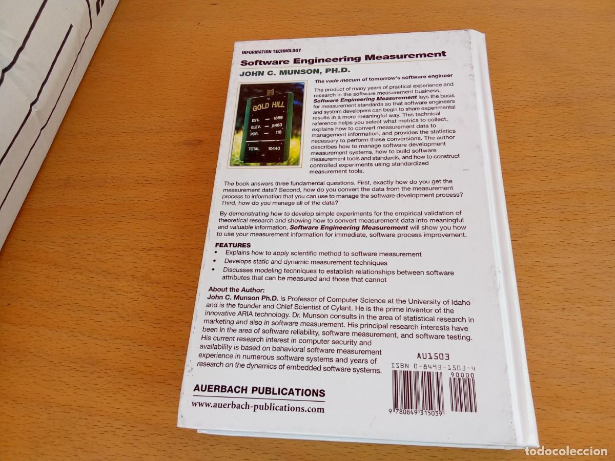 Libros de segunda mano: SOFTWARE ENGINEERING MEASUREMENT/MUNSON/en ingles INGENIER&Iacute;A DE SOFTWARE Y MEDICI&Oacute;N - Foto 27