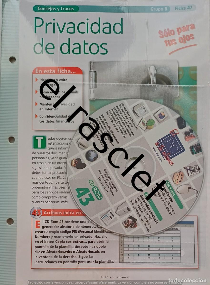 Libros de segunda mano: COLECIONABLE -EL PC A TU ALCANCE - CD ROM 43-GRUPO 8- FICHA 47-PRECINTADO