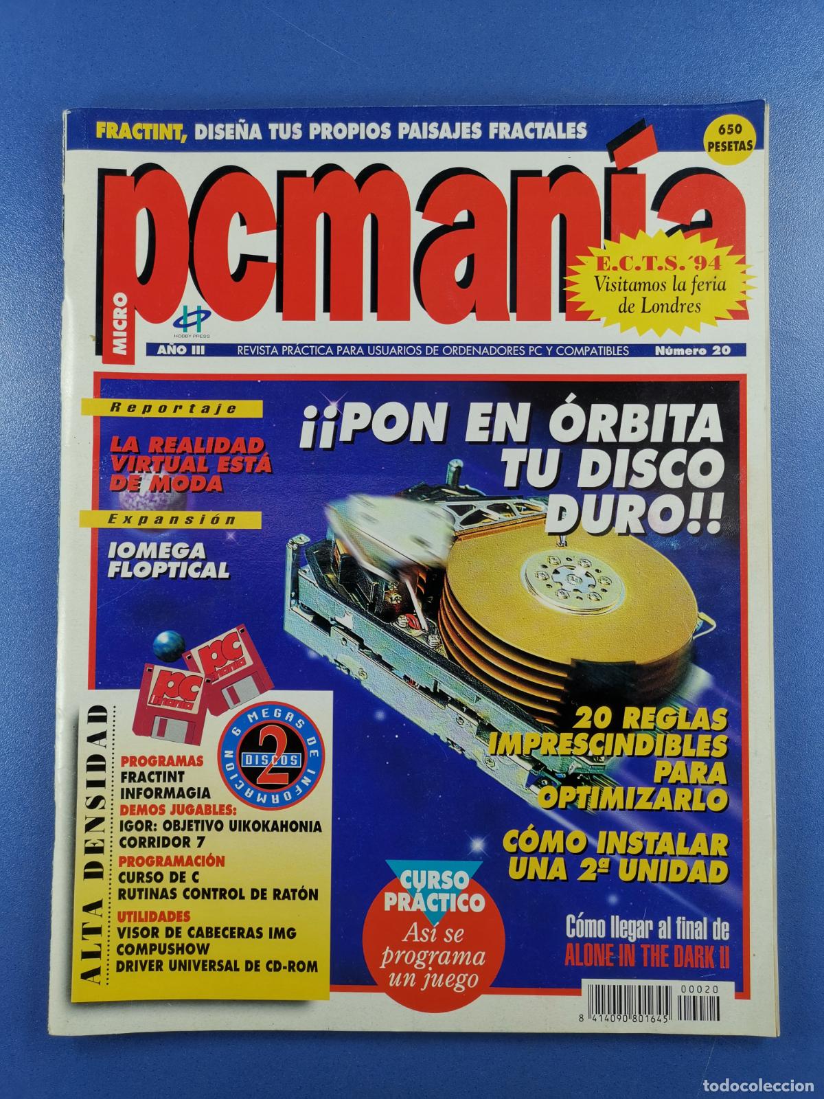 Libros de segunda mano: PCMAN&Iacute;A - n&ordm; 20 - revista PC con disco - Hobby Press - Foto 1