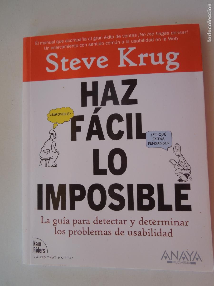 Libros de segunda mano: HAZ FACIL LO IMPOSIBLE - STEVE KRUG - ANAYA 2010