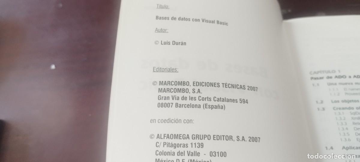 Libros de segunda mano: BASES DE DATOS CON VISUAL BASIC / MARCOMBO / KARA40 / LUIS DURAN - Foto 9