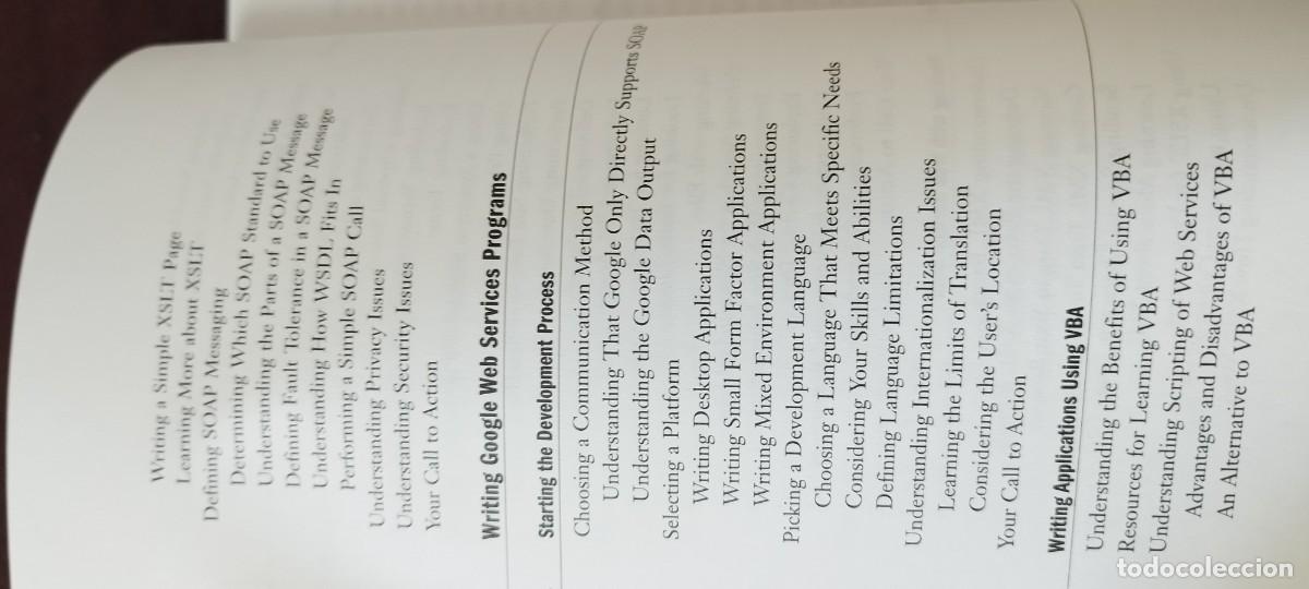 Libros de segunda mano: GOOGLE WEB SERVICES BUILDING APPLICATIONS WITH THE GOOGLE API/INGLES creacion aplicaciones API - Foto 15