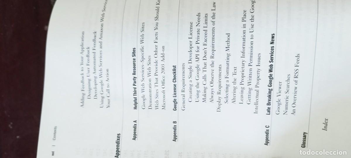 Libros de segunda mano: GOOGLE WEB SERVICES BUILDING APPLICATIONS WITH THE GOOGLE API/INGLES creacion aplicaciones API - Foto 19