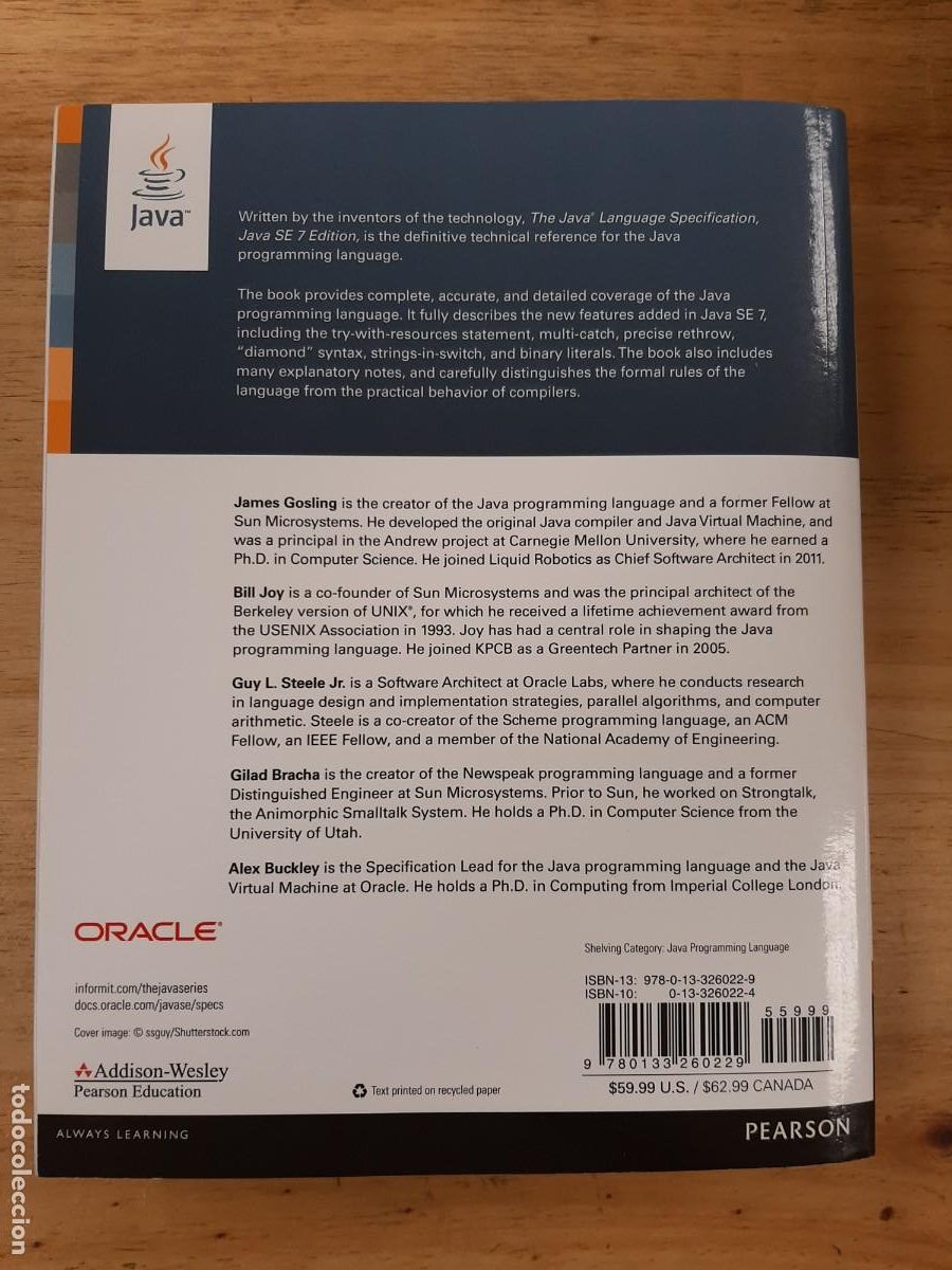 Libros de segunda mano: The Java Language Specification, Java SE 7 Edition - V.V.A.A. - Addison-Wesley, 2013 - Foto 3