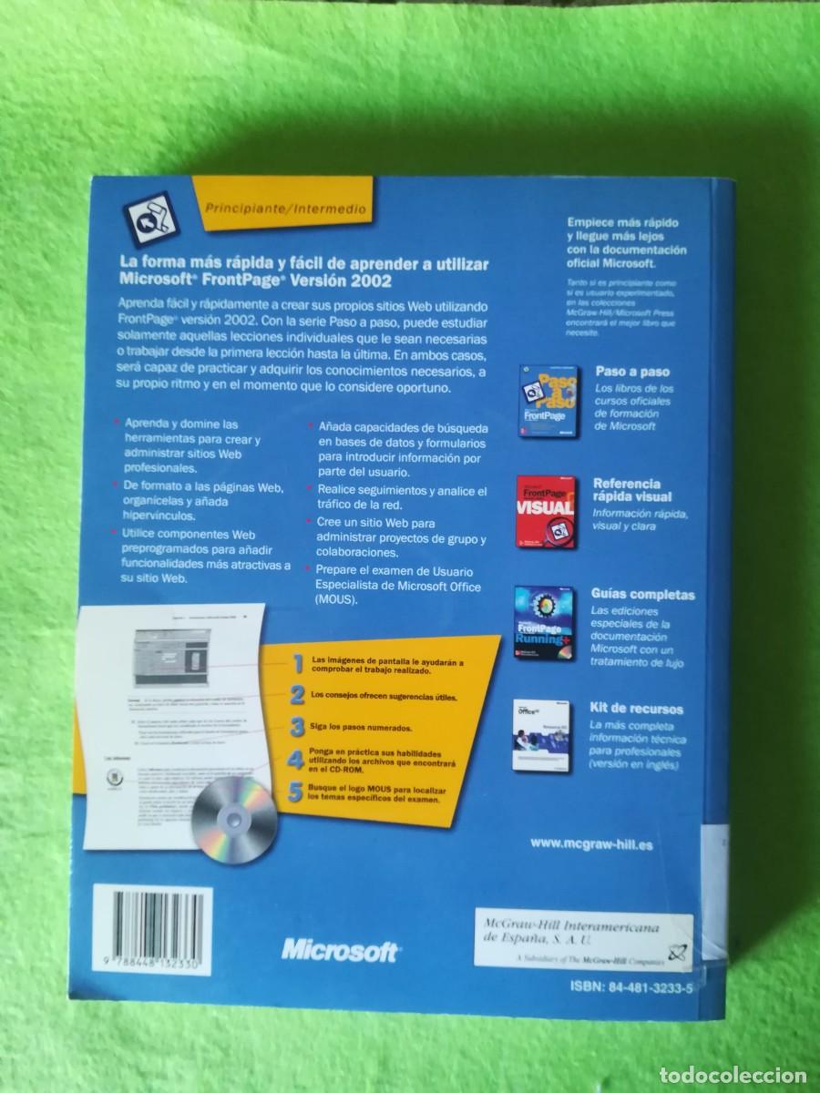 Libros de segunda mano: Microsoft front page 2002 paso a paso mac graw hill 2001 - Foto 2