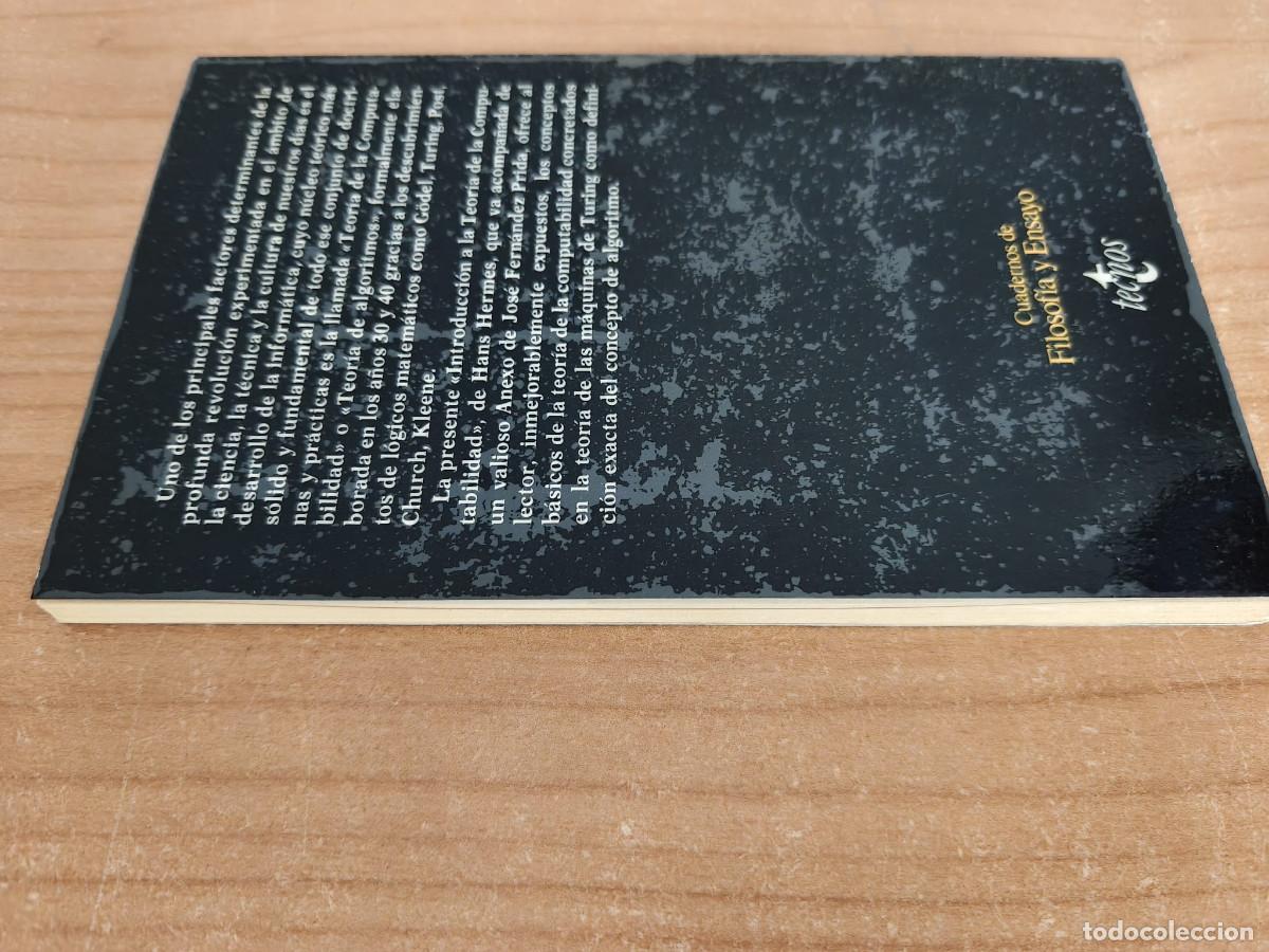 Libros de segunda mano: INTRODUCCION A LA TEORIA DE LA COMPUTABILIDAD Algoritmos y m&aacute;quinas - Hans Hermes - Foto 5