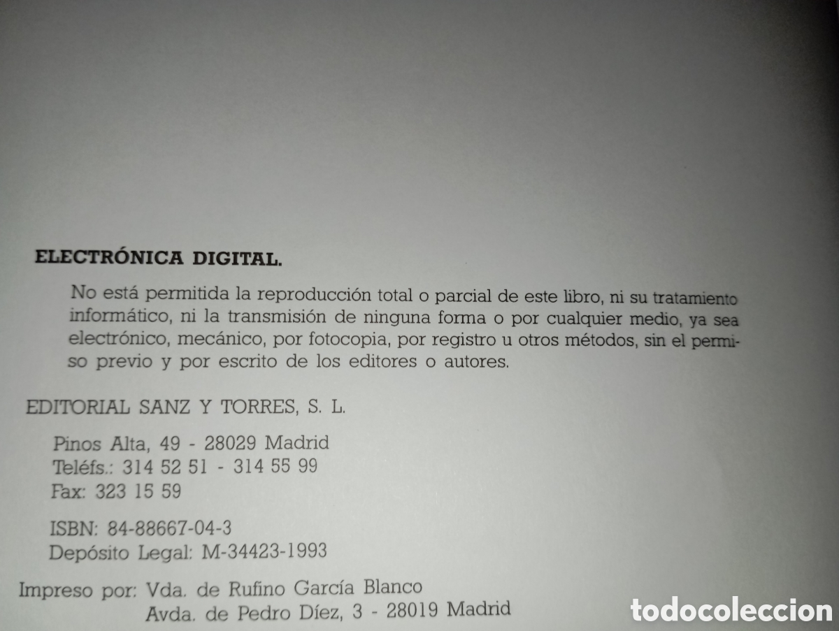 Libros de segunda mano: ELECTRONICA DIGITAL, SANZ Y TORRES. - Foto 5