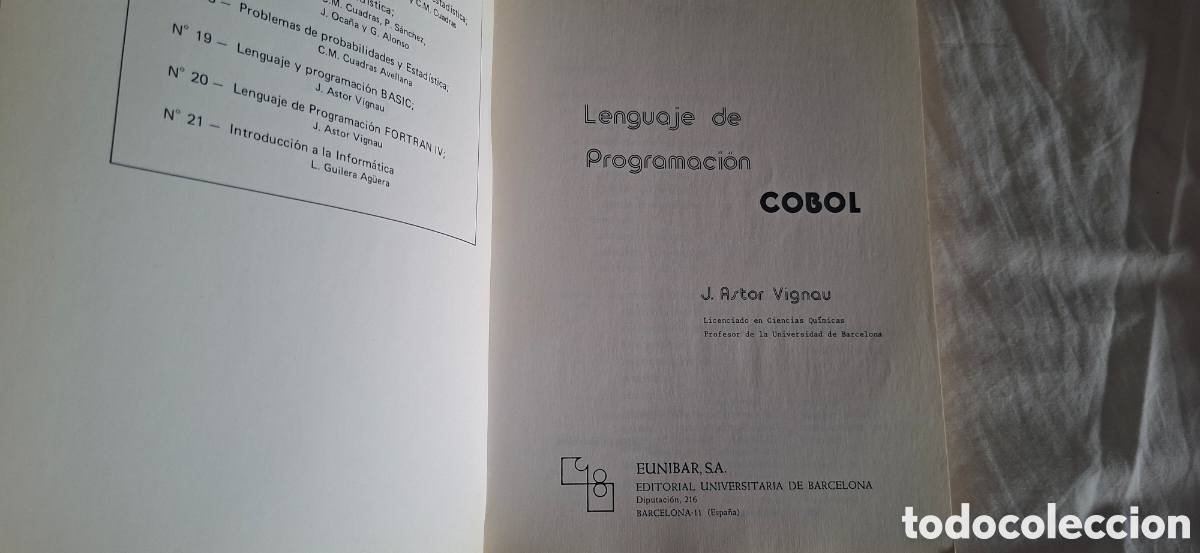 Libros de segunda mano: LENGUAJE PROGRAMACI&Oacute;N COBOL. J Astor - Foto 2