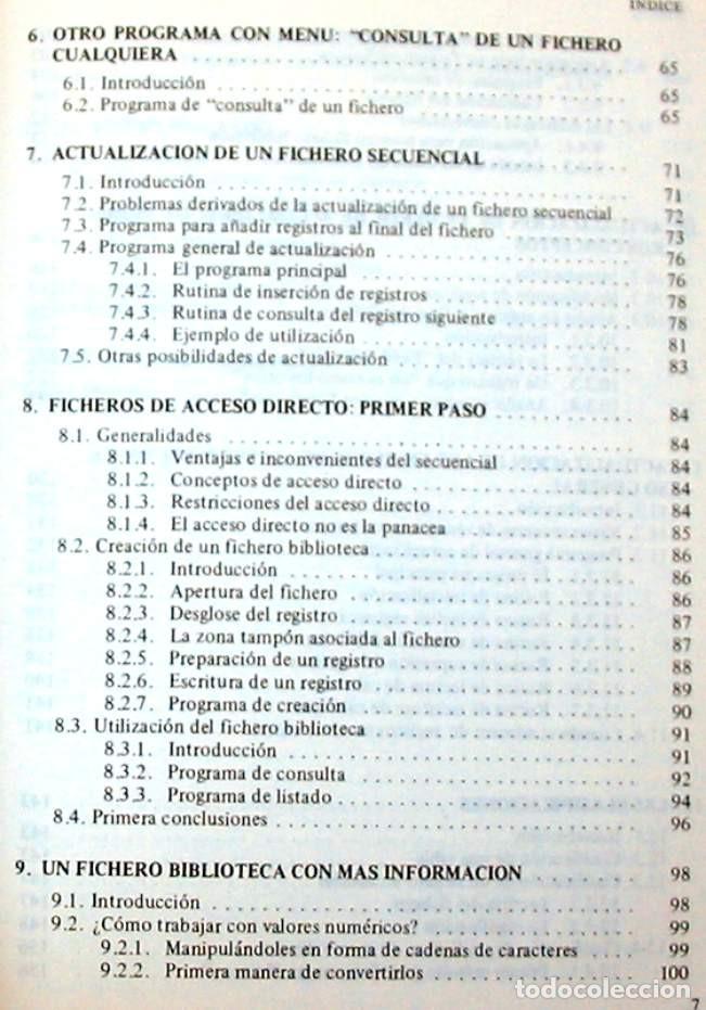 Libros de segunda mano: FICHEROS EN BASIC - CLAUDE DELANNOY - ED. PARANINFO 1985 - VER &Iacute;NDICE - Foto 5
