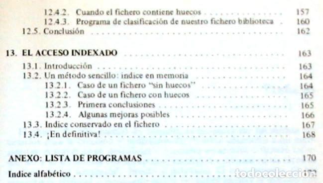 Libros de segunda mano: FICHEROS EN BASIC - CLAUDE DELANNOY - ED. PARANINFO 1985 - VER &Iacute;NDICE - Foto 7