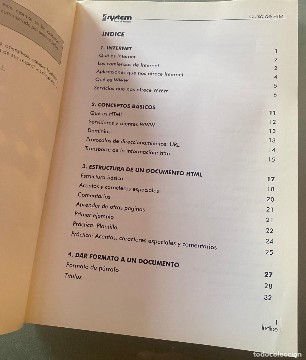 Libros de segunda mano: Curso de HTML. Libro para aprender programaci&oacute;n inform&aacute;tica. System Formaci&oacute;n. Buen estado. - Foto 2