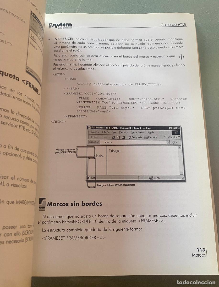 Libros de segunda mano: Curso de HTML. Libro para aprender programaci&oacute;n inform&aacute;tica. System Formaci&oacute;n. Buen estado. - Foto 4
