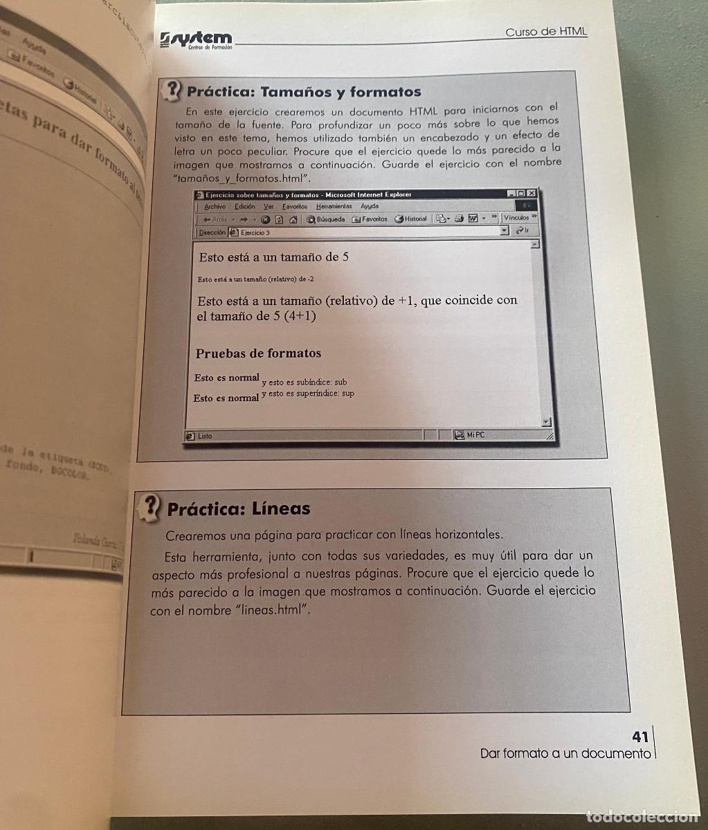 Libros de segunda mano: Curso de HTML. Libro para aprender programaci&oacute;n inform&aacute;tica. System Formaci&oacute;n. Buen estado. - Foto 5
