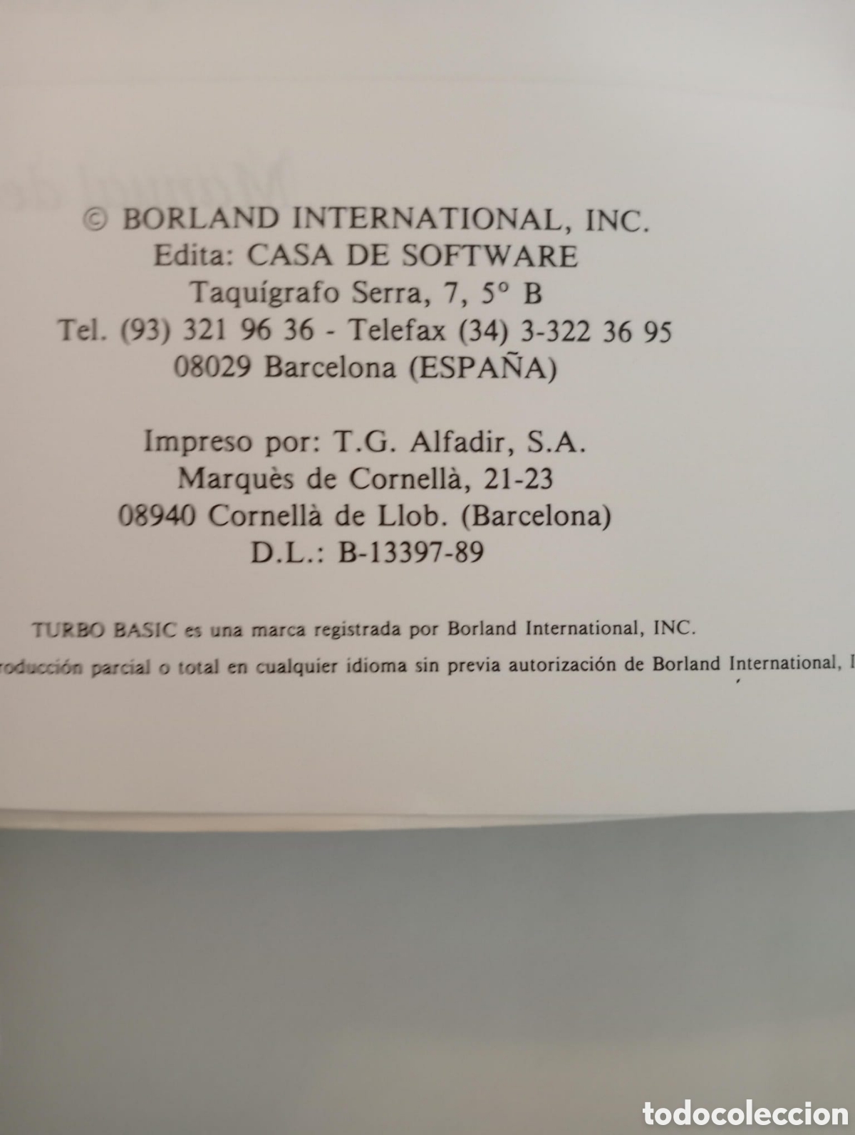 Libros de segunda mano: Turbo Basic. Manual de usuario. Casa del Software, 1989 - Foto 3