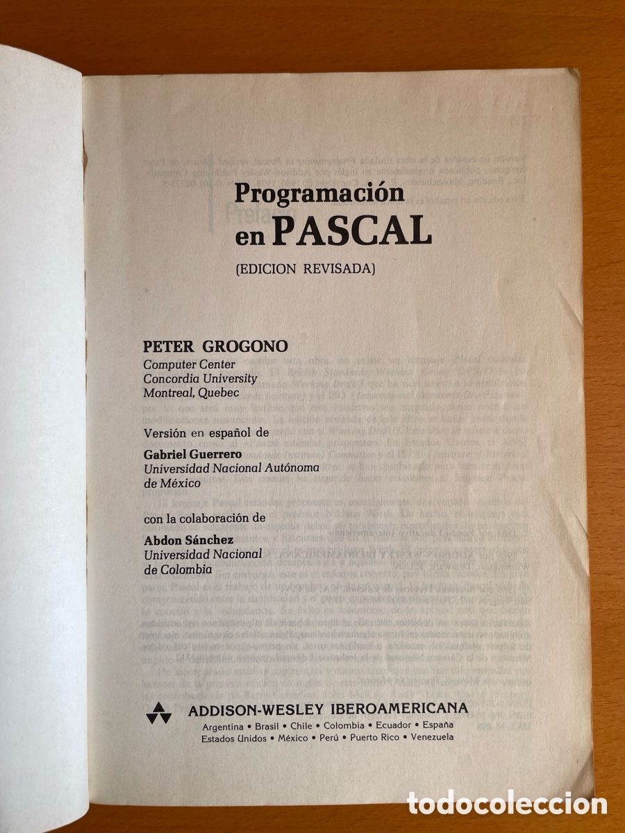 Libros de segunda mano: Programaci&oacute;n en Pascal &ndash; Peter Grogono &ndash; Edici&oacute;n revisada &ndash; 1988 - Foto 2