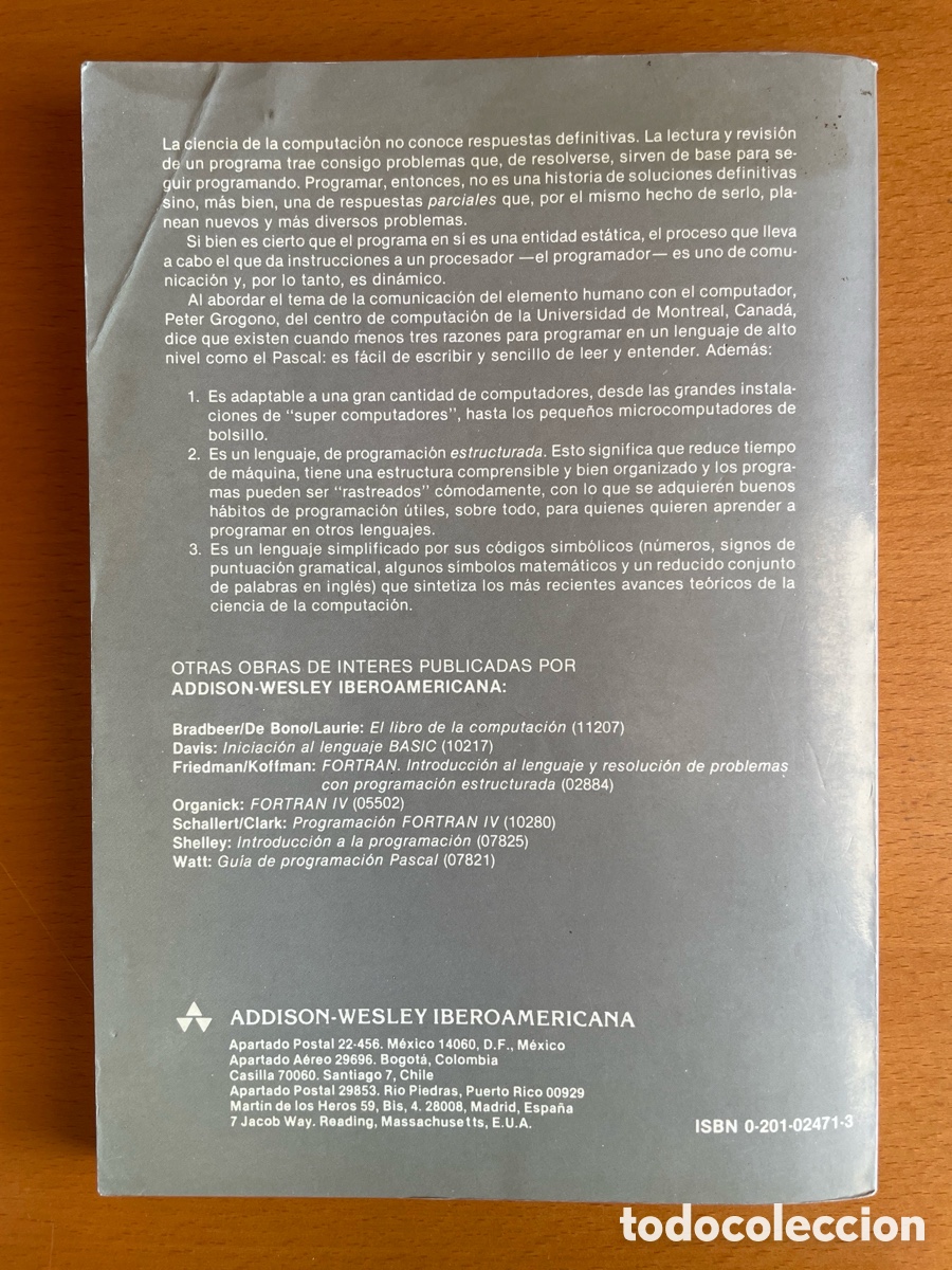 Libros de segunda mano: Programaci&oacute;n en Pascal &ndash; Peter Grogono &ndash; Edici&oacute;n revisada &ndash; 1988 - Foto 11