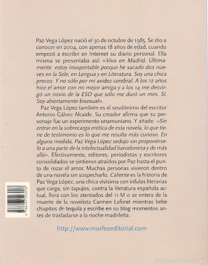 Libros de segunda mano: Caliente / Paz Vega L&oacute;pez - Foto 2