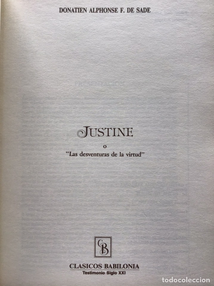 Libros de segunda mano: JUSTINE / MARQU&Eacute;S DE SADE / BABILONIA - Foto 2