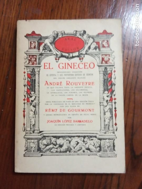 Libros de segunda mano: EL GINECEO- Andr&eacute; Rouveyre. - Foto 1