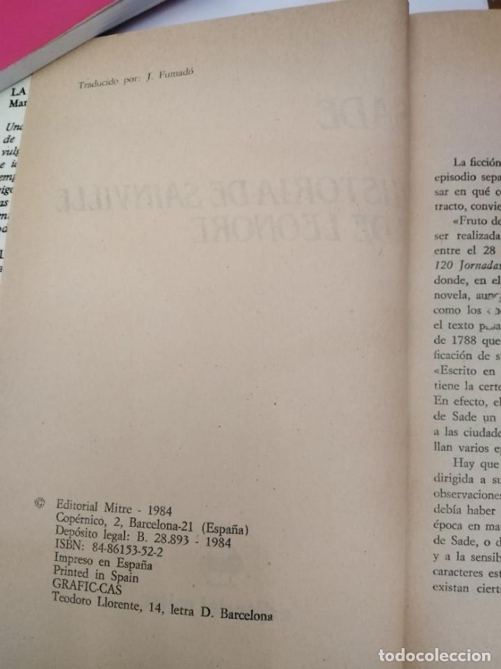 Libros de segunda mano: HISTORIA DE SAINVILLE Y DE LEONORE .SADE - Foto 3