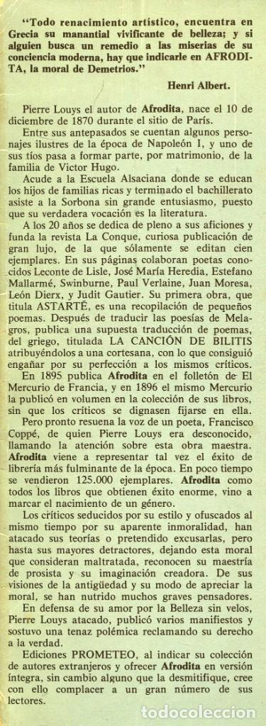 Libros de segunda mano: AFRODITA, de Pierre Louys. - Foto 2