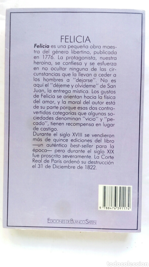 Libros de segunda mano: Felicia. Andr&eacute;a de Nerciat. - Foto 3