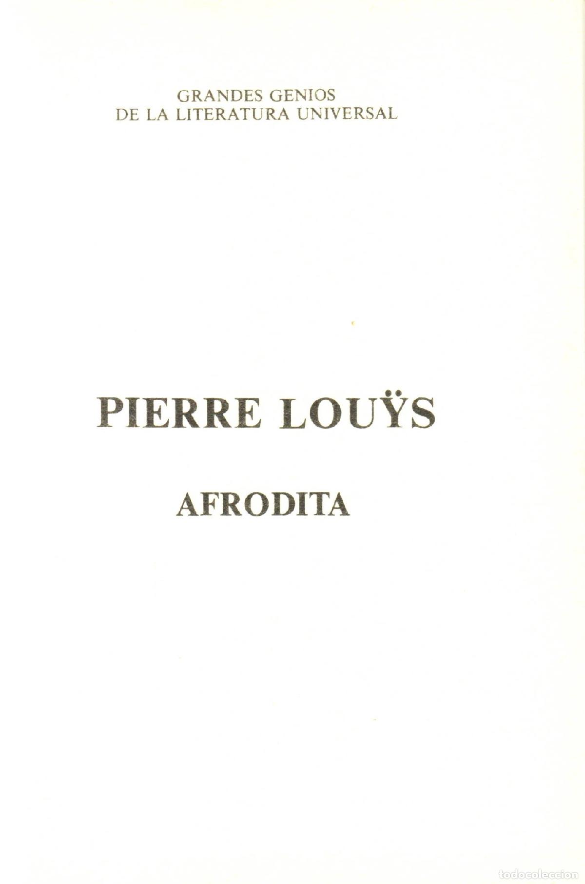 Libros de segunda mano: Afrodita - Louys, Pierre - Foto 1