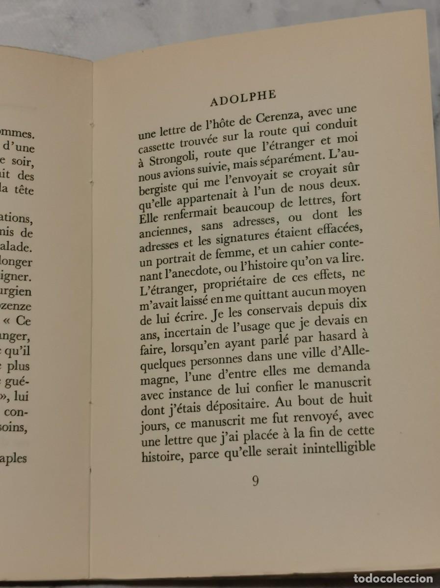 Libros de segunda mano: ADOLPHE - Benjamin Constant, Paul-&Eacute;mile B&Eacute;CAT (En Franc&eacute;s) - Foto 3