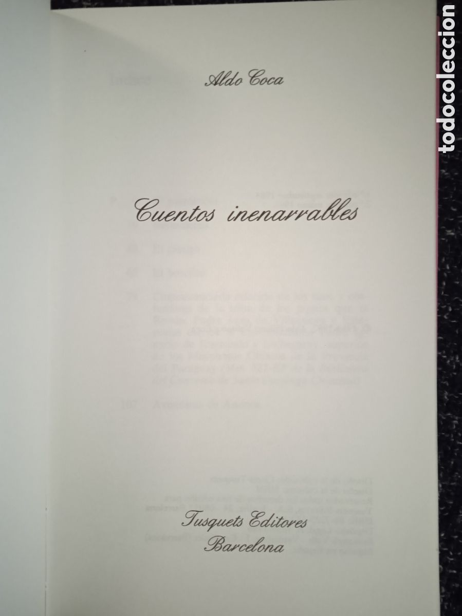Libros de segunda mano: LA SONRISA VERTICAL - CUENTOS INENARRABLES./ ALDO COCA - Foto 2