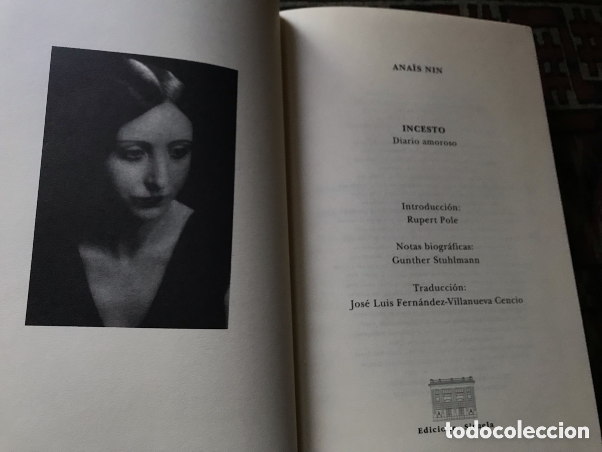 Libros de segunda mano: Incesto. Ana&iuml;s Nin. Siruela - Foto 5