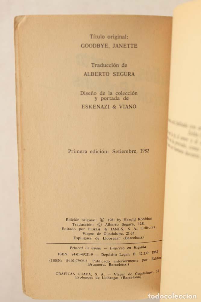 Libros de segunda mano: Adi&oacute;s, Janette - Harold Robbins - Foto 4