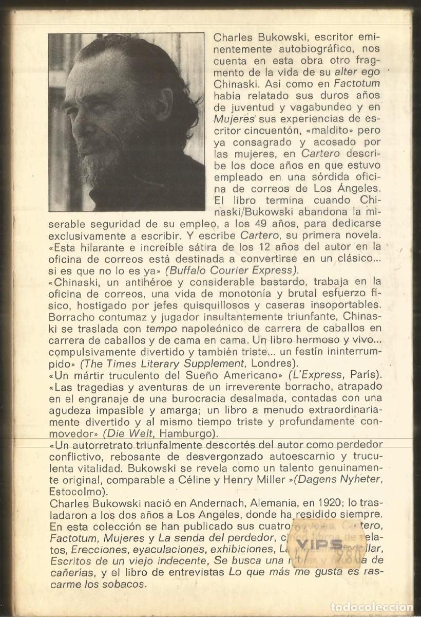 Libros de segunda mano: CHARLES BUKOWSKI. CARTERO. ANAGRAMA - Foto 2