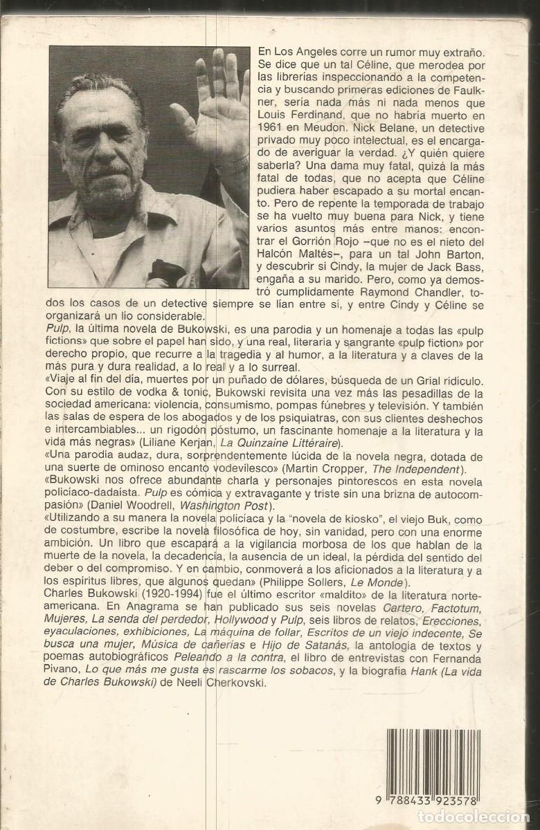 Libros de segunda mano: CHARLES BUKOWSKI. PULP. ANAGRAMA. PRIMERA EDICION - Foto 2