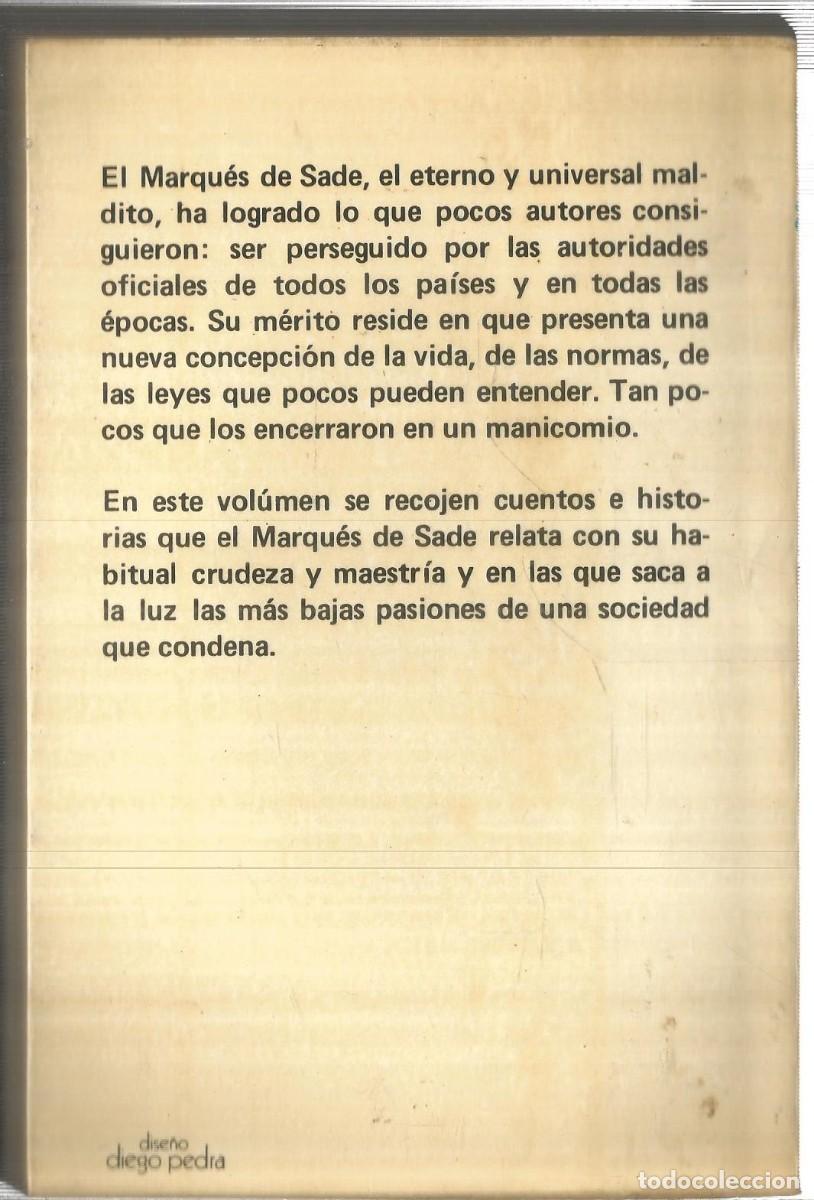 Libros de segunda mano: MARQUES DE SADE. CUENTOS E HISTORIAS. ATE - Foto 2