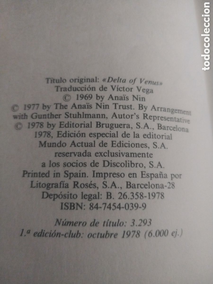 Libros de segunda mano: DELTA DE VENUS a&ntilde;o 1978 - Foto 2